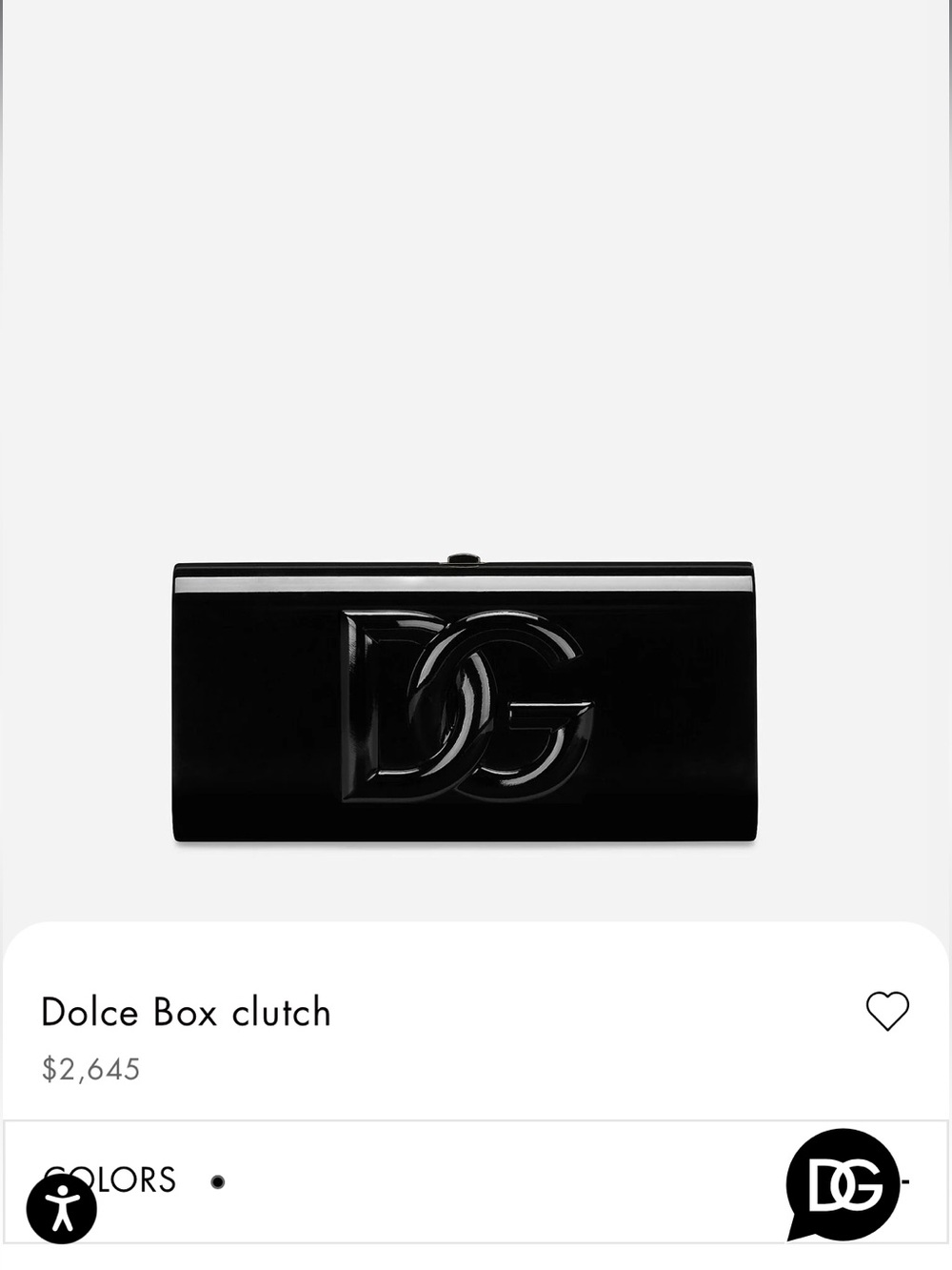Dolce & Gabbana Glossy Black DG Logo Box Clutch